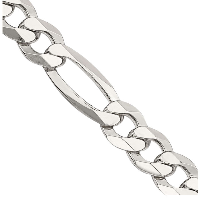 925 Sterling Silver 5.5mm Figaro Link Chain Necklace