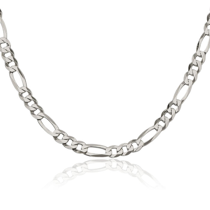 925 Sterling Silver 5.5mm Figaro Link Chain Necklace