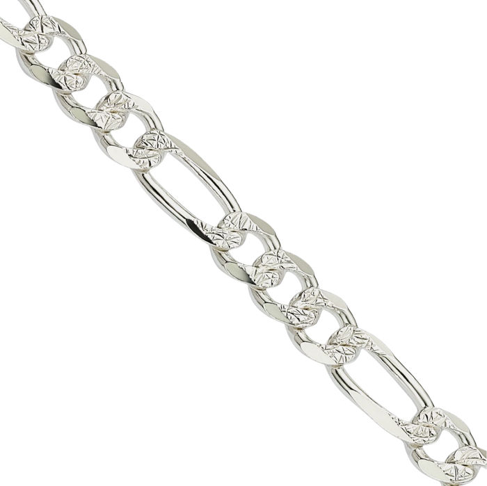 925 Sterling Silver 5.5mm Figaro Link Chain Necklace