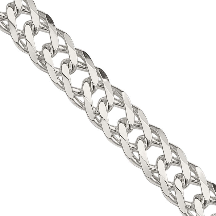 925 Sterling Silver 5.65mm 6 Side Double Curb Link Chain Necklace