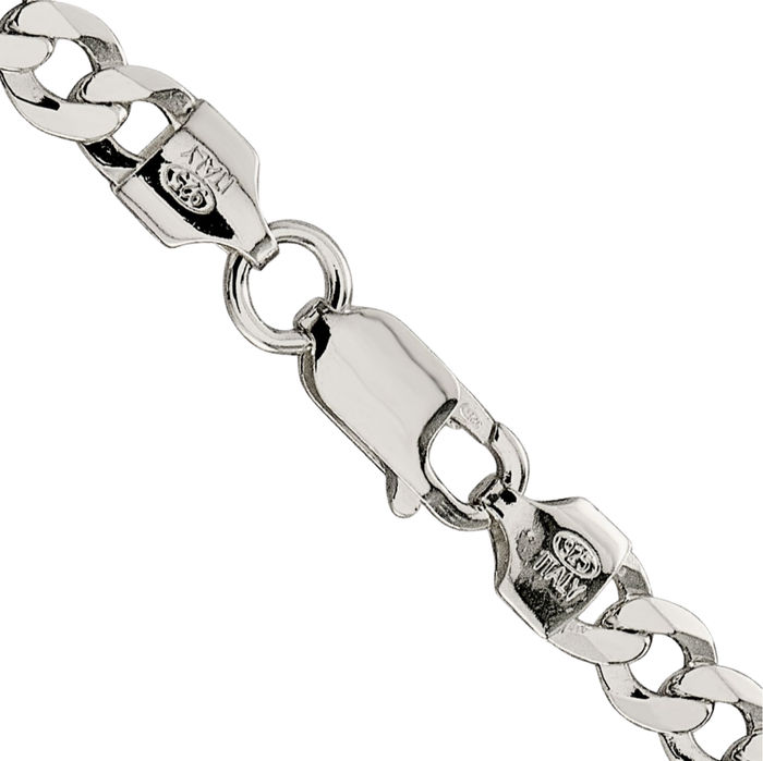 925 Sterling Silver 5.75mm Curb Link Chain Necklace