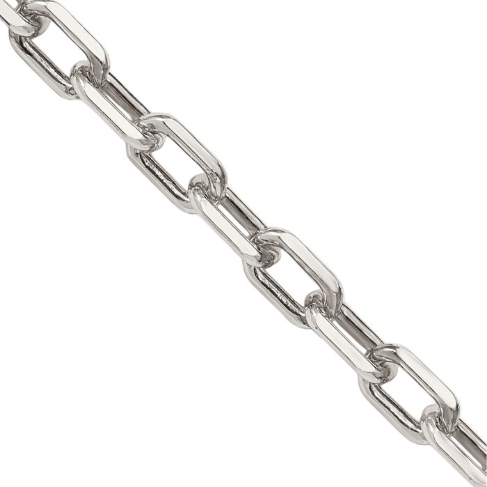 925 Sterling Silver 5.75mm Long Cable Rolo Link Chain Belcher Necklace