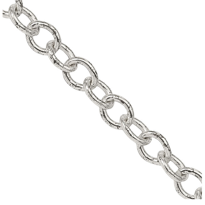 925 Sterling Silver 5.75mm Oval Cable Rolo Link Chain Belcher Necklace