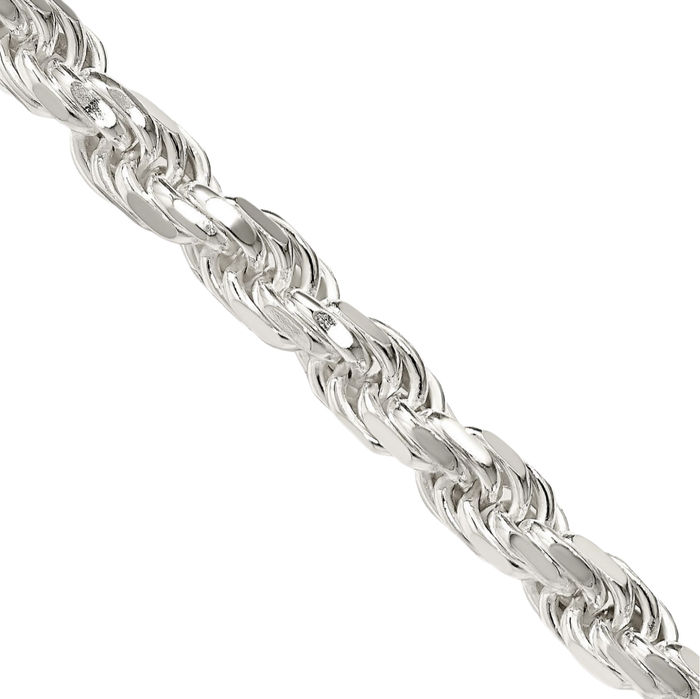 925 Sterling Silver 5.75mm Rope Chain Twisted Link Necklace