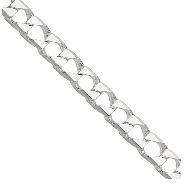 925 Sterling Silver 5.75mm Square Curb Link Chain Necklace