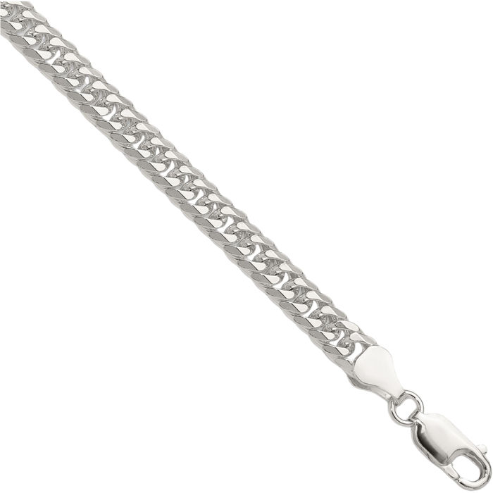 925 Sterling Silver 5.7mm Double Curb Link Chain Bracelet