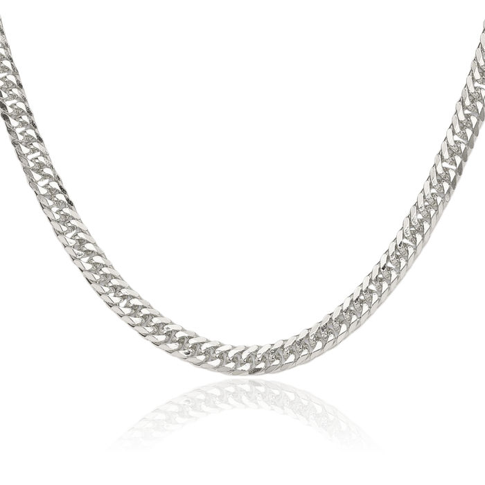 925 Sterling Silver 4.8mm Double Curb Link Chain Necklace