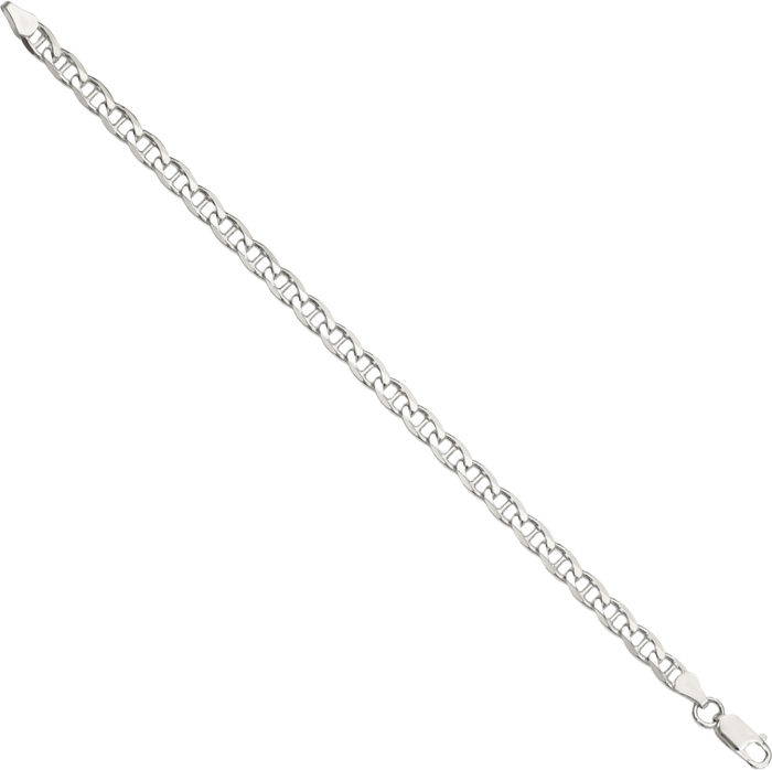 925 Sterling Silver 5.7mm Anchor Mariner Curb Link Chain Bracelet