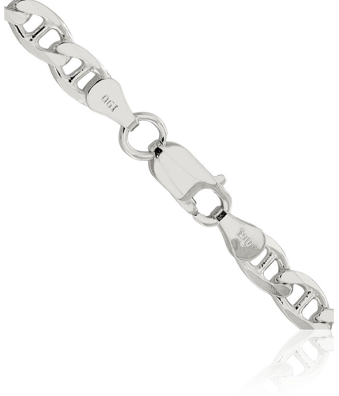 925 Sterling Silver 5.7mm Anchor Mariner Curb Link Chain Necklace