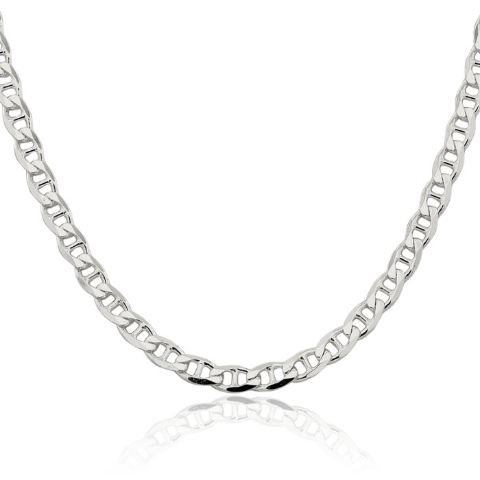 thumbnail image 2 of Old English Jewellers 925 Sterling Silver Curb Chain Necklace - 7mm Solid 2 of 6