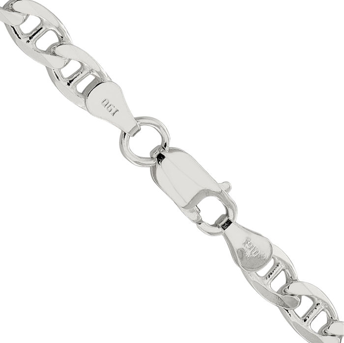 925 Sterling Silver 5.7mm Anchor Mariner Curb Link Chain Necklace