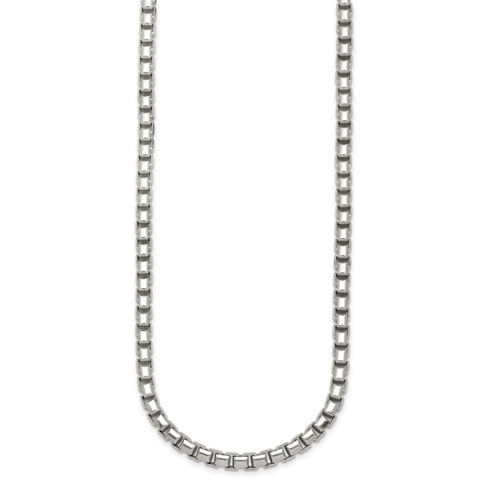 925 Sterling Silver 5mm Box Link Chain Necklace