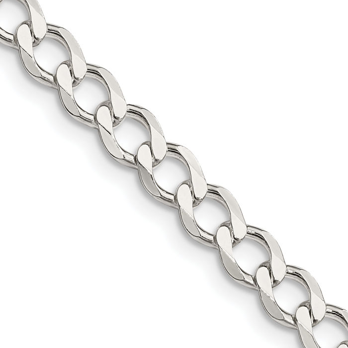 925 Sterling Silver 5.3mm Curb Link Chain Necklace