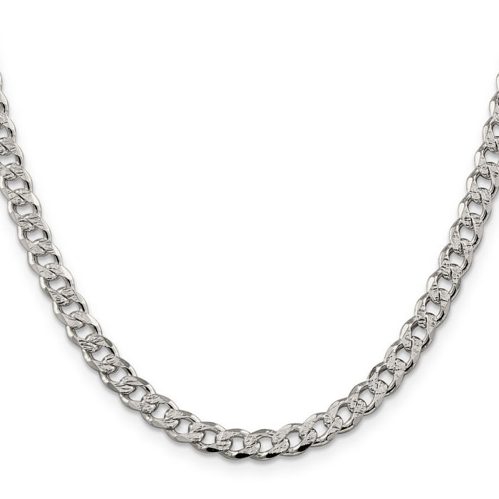 925 Sterling Silver 5.5mm Curb Link Chain Necklace