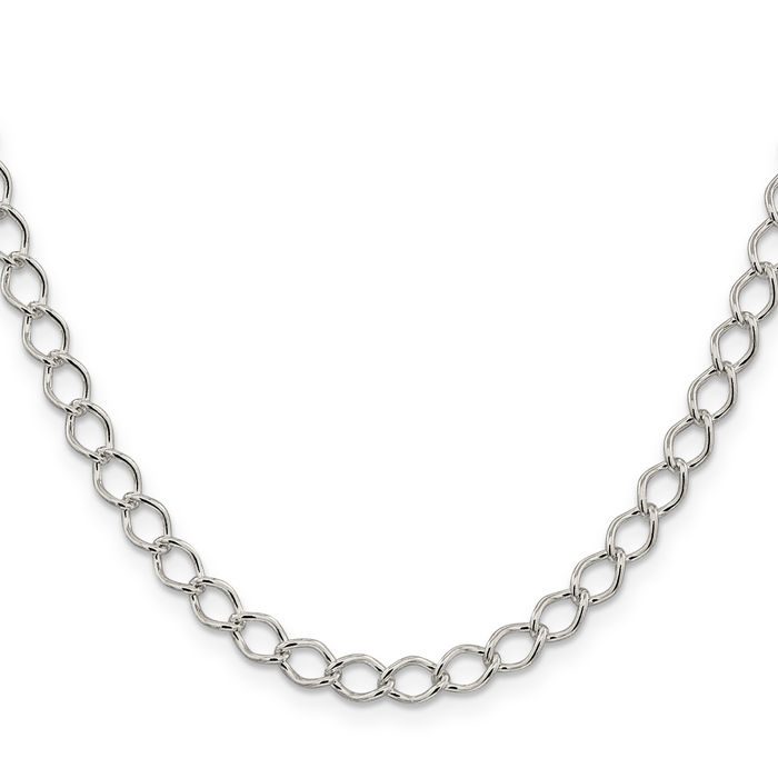 925 Sterling Silver 5.75mm Curb Link Chain Necklace