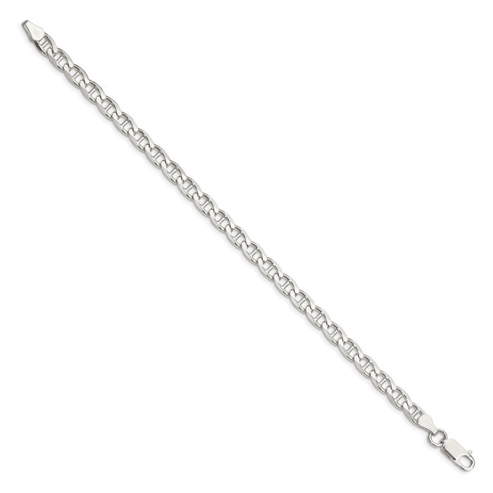 925 Sterling Silver 5.7mm Anchor Mariner Curb Link Chain Bracelet