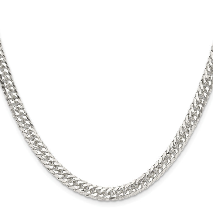 925 Sterling Silver 5.7mm Double Curb Link Chain Necklace