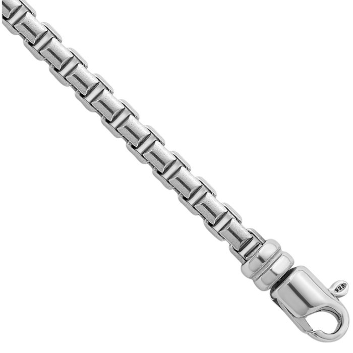 925 Sterling Silver 5mm Box Link Chain Necklace