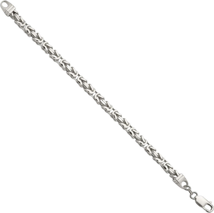 925 Sterling Silver 5mm Byzantine Link Chain Bracelet