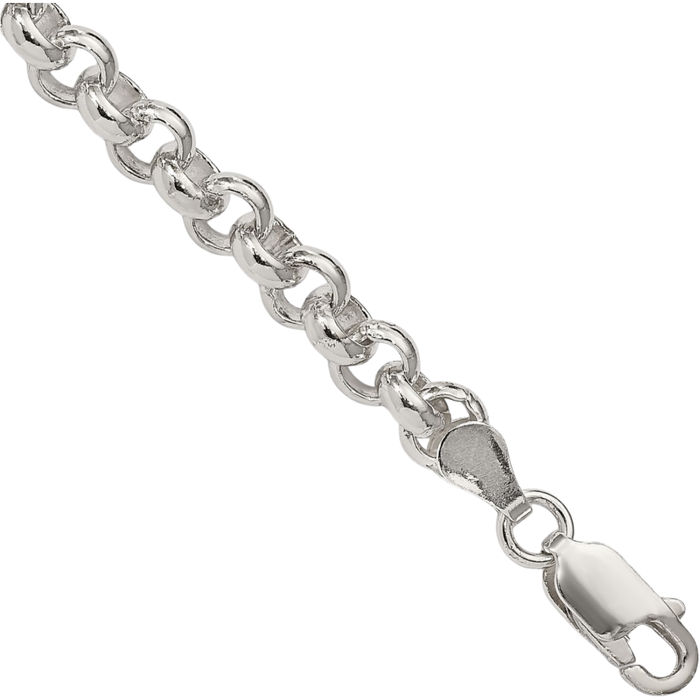 925 Sterling Silver 5mm Cable Rolo Link Chain Bracelet