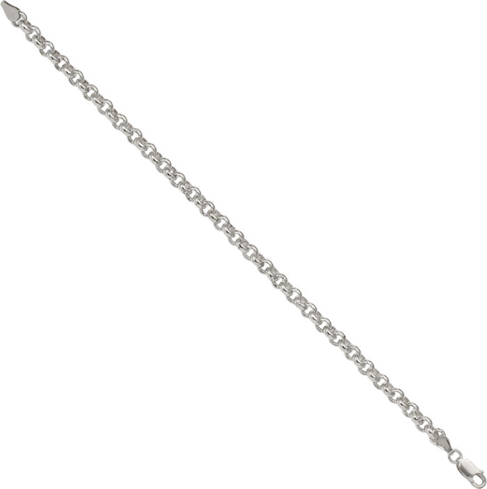 925 Sterling Silver 5mm Cable Rolo Link Chain Bracelet