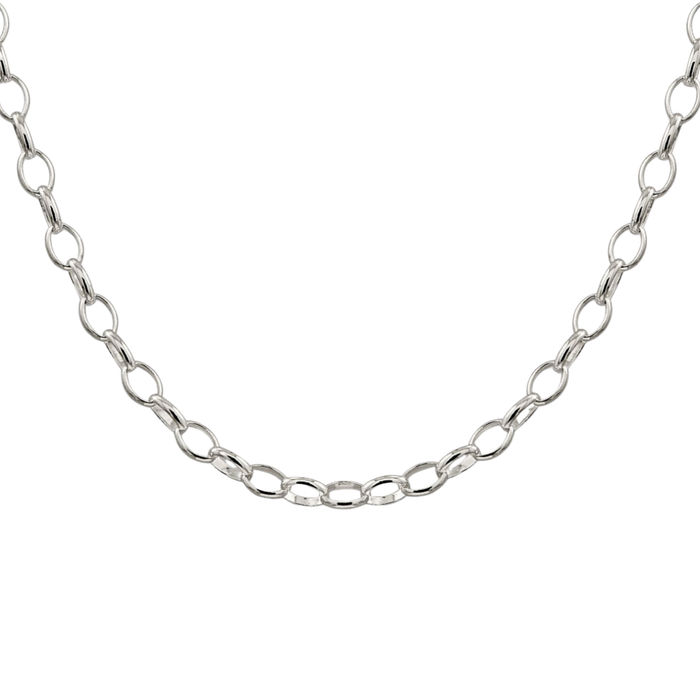 925 Sterling Silver 5mm Cable Rolo Link Chain Belcher Necklace