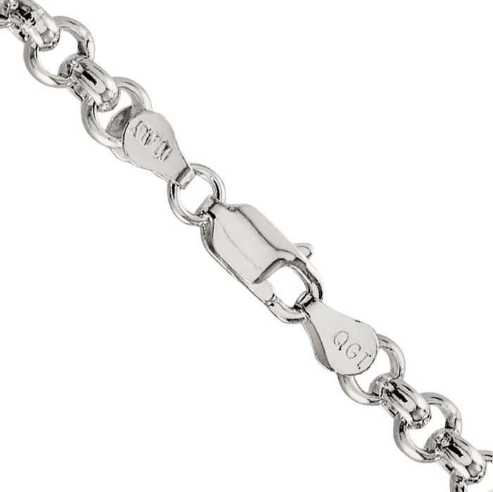 925 Sterling Silver 5mm Cable Rolo Link Chain Belcher Necklace