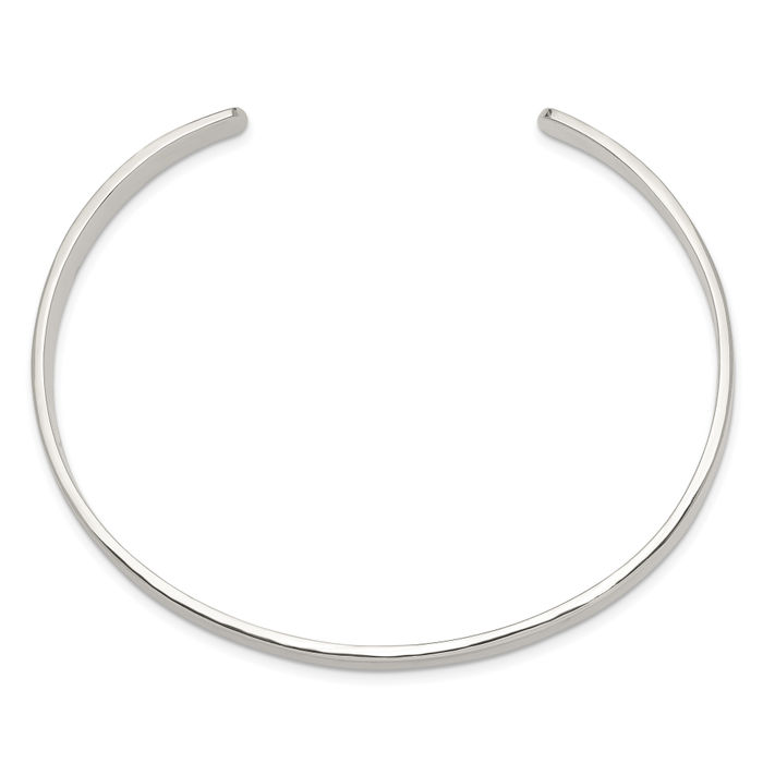 925 Sterling Silver 5mm Cuff Bangle Bracelet - Picture 10 of 12
