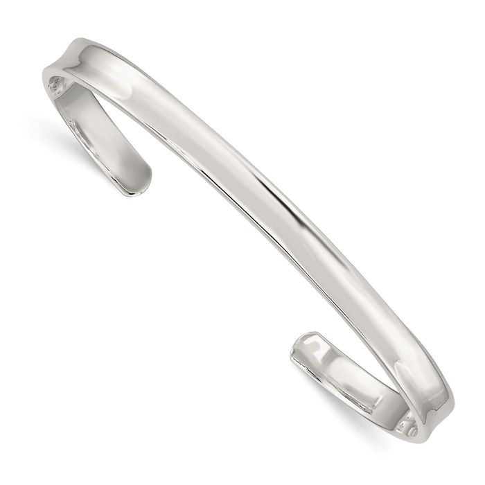 925 Sterling Silver 5mm Cuff Bangle Bracelet - Picture 8 of 12