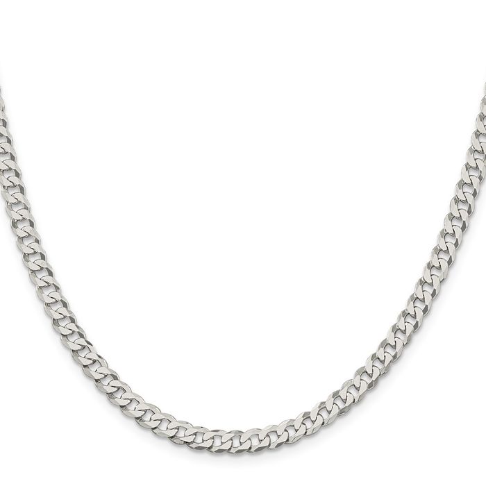 925 Sterling Silver 4mm Curb Link Chain Necklace