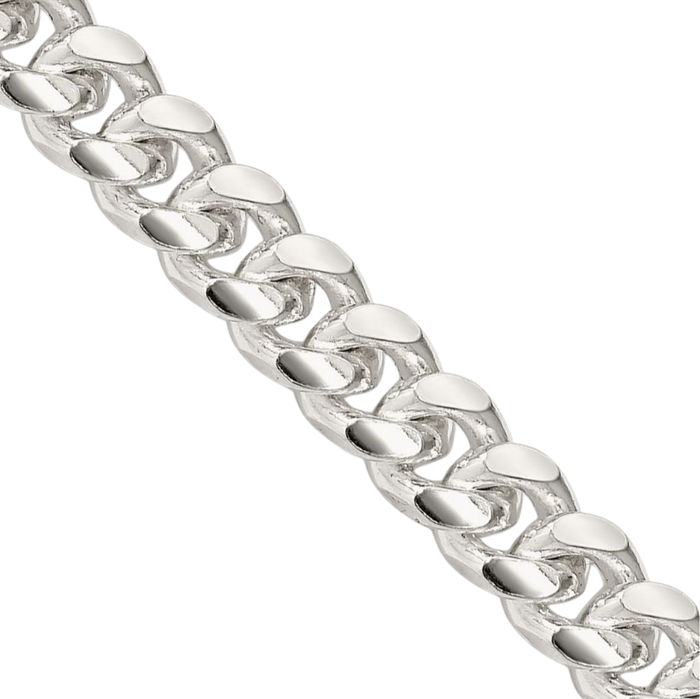 925 Sterling Silver 5mm Side Curb Link Chain Necklace