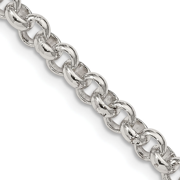 925 Sterling Silver 5mm Cable Rolo Link Chain Belcher Necklace