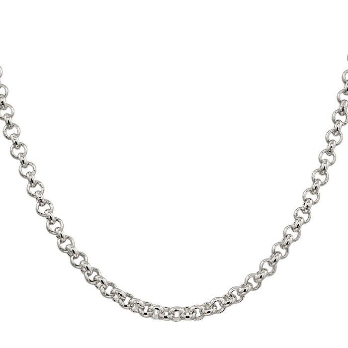 925 Sterling Silver 5mm Cable Rolo Link Chain Belcher Necklace