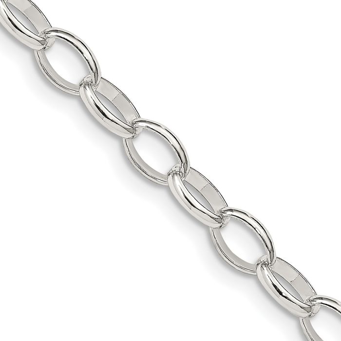 925 Sterling Silver 5mm Cable Rolo Link Chain Belcher Necklace