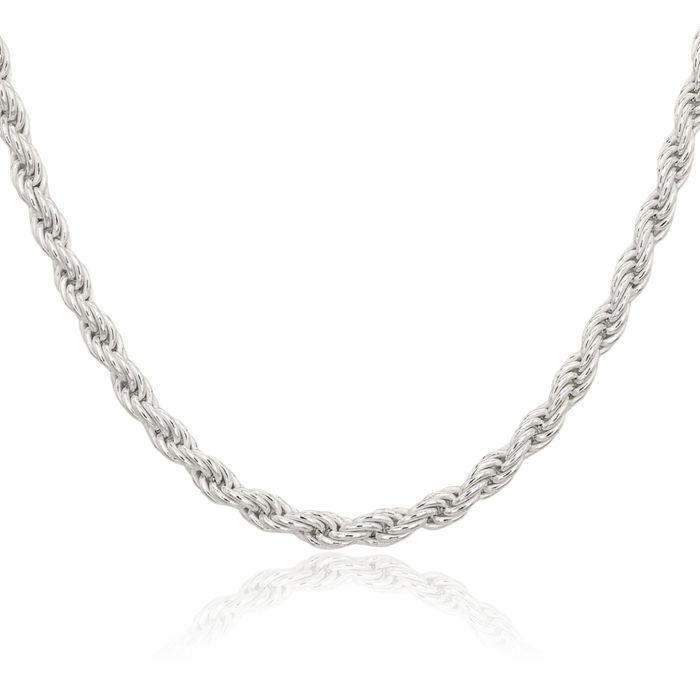 925 Sterling Silver 5mm Rope Chain Twisted Link Necklace