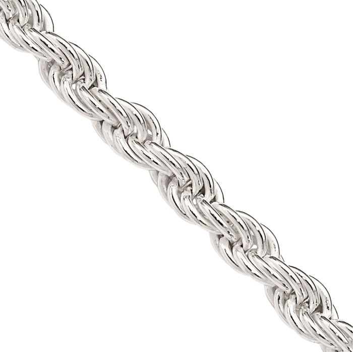 925 Sterling Silver 5mm Rope Chain Twisted Link Necklace