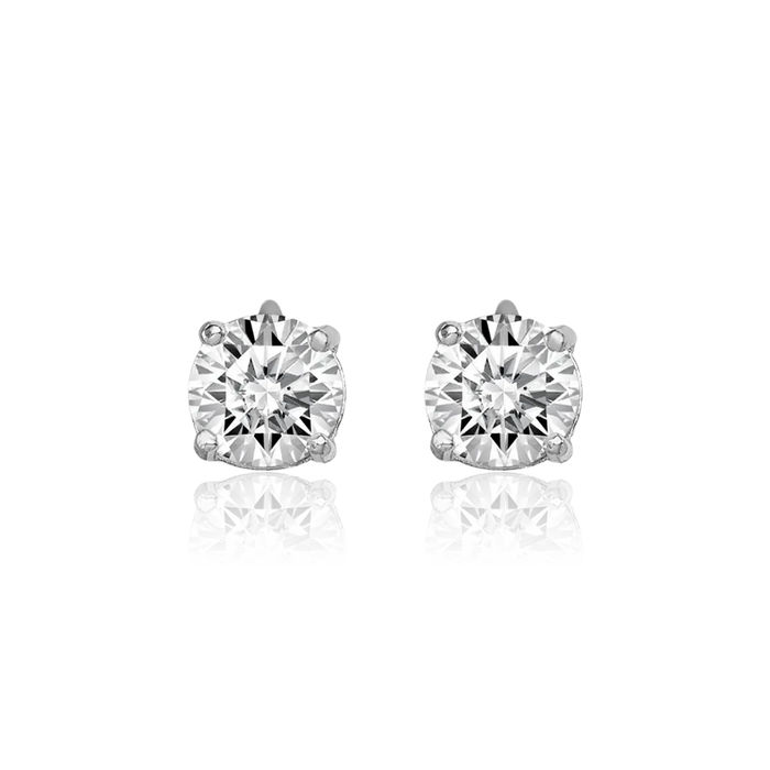 925 Sterling Silver 5mm Round Cubic Zirconia CZ Stud Earrings