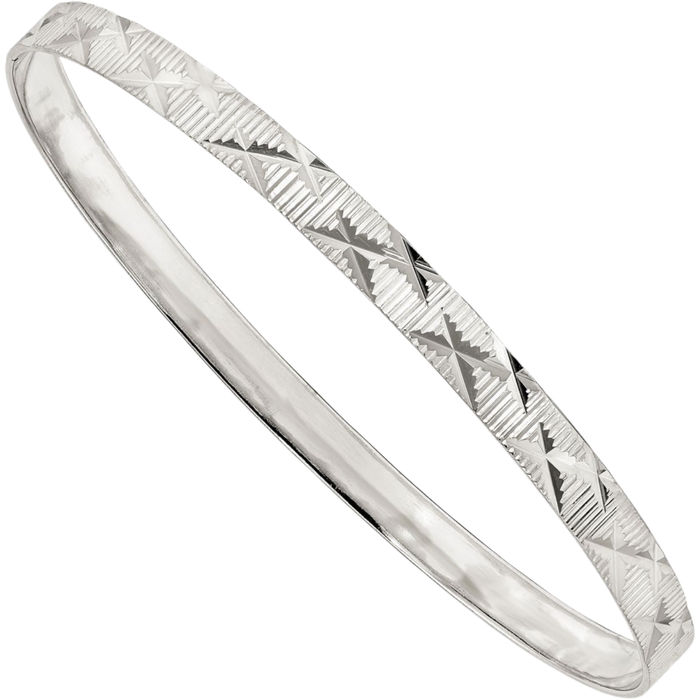 925 Sterling Silver 5mm Slip On Bangle Bracelet