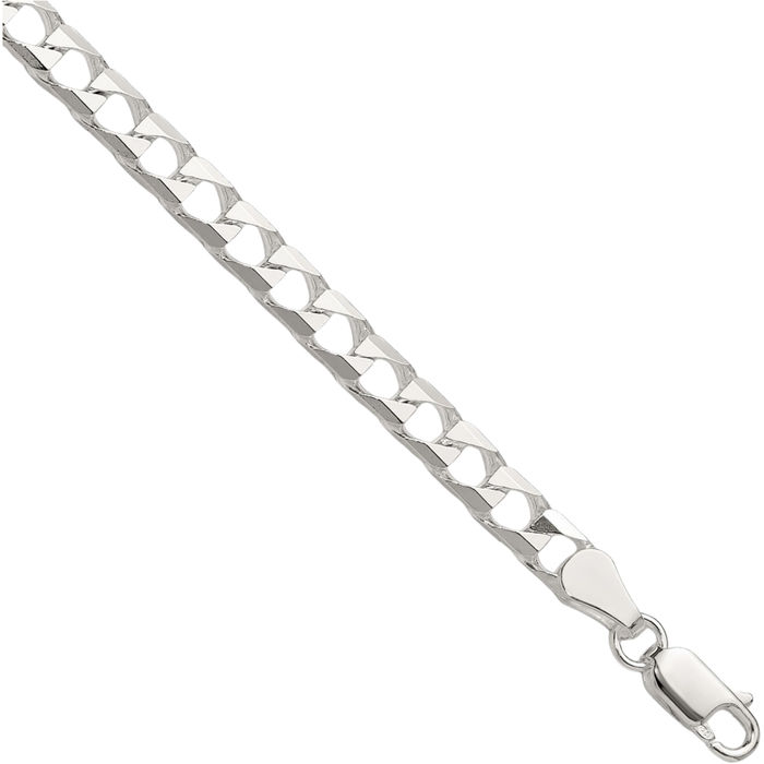 925 Sterling Silver 5mm Square Curb Link Chain Bracelet