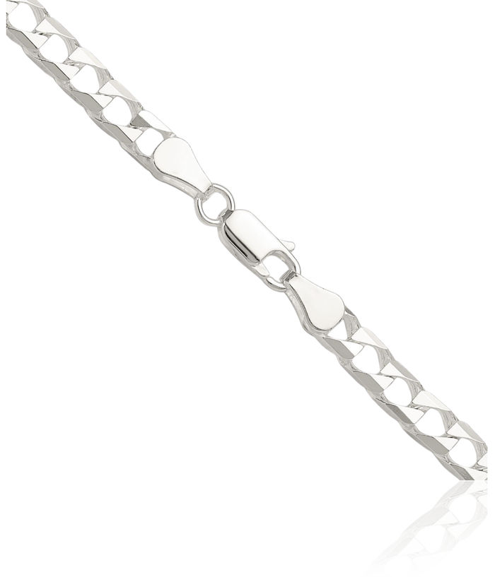 925 Sterling Silver 5mm Square Curb Link Chain Necklace