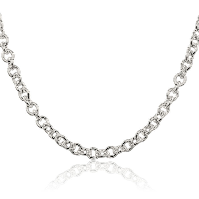 925 Sterling Silver 6.1mm Cable Rolo Link Chain Belcher Necklace