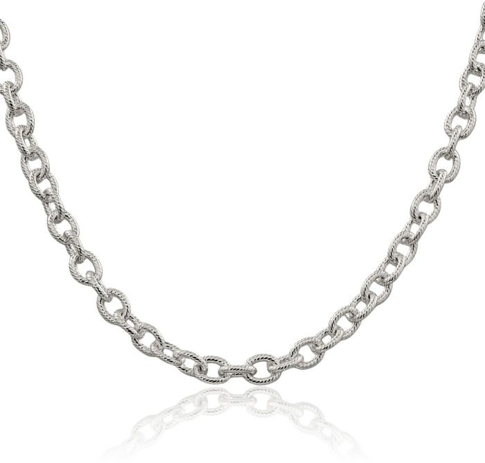 925 Sterling Silver 6.25mm Cable Rolo Link Chain Belcher Necklace