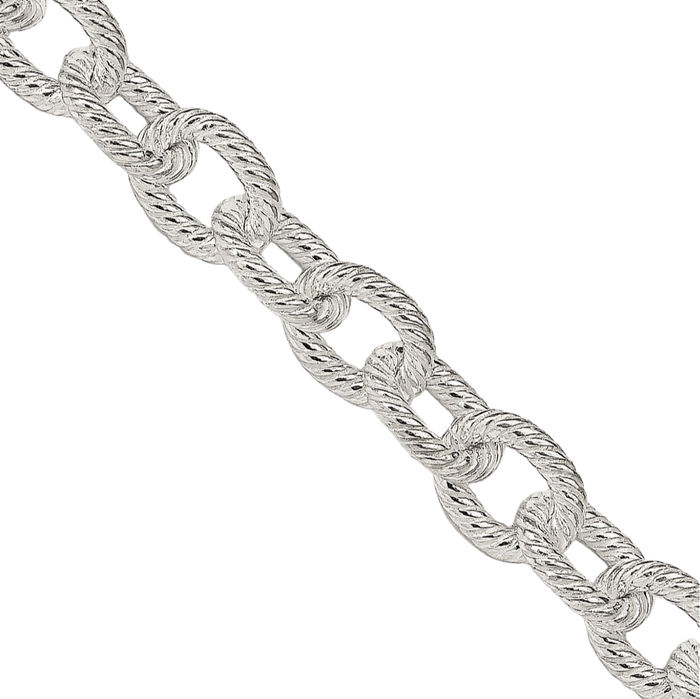 925 Sterling Silver 6.25mm Cable Rolo Link Chain Belcher Necklace