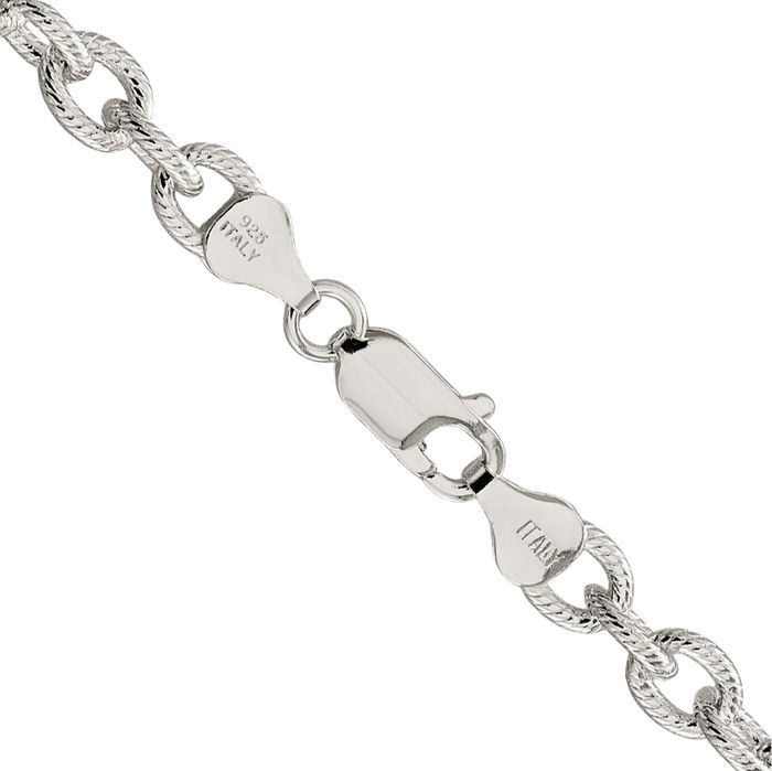 925 Sterling Silver 6.25mm Cable Rolo Link Chain Belcher Necklace