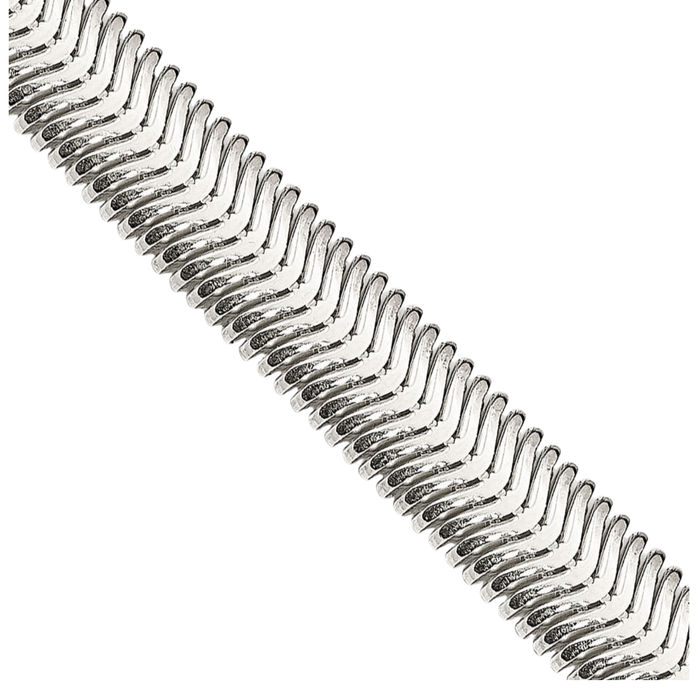 925 Sterling Silver 6.25mm Oval Cubetto Omega Snake Chain Herringbone Necklace