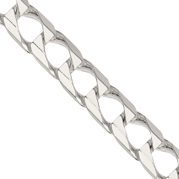 925 Sterling Silver 6.25mm Square Curb Link Chain Necklace