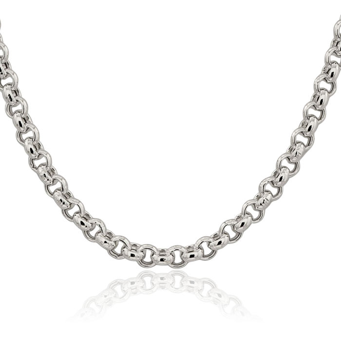 925 Sterling Silver 6.5mm Cable Rolo Link Chain Belcher Necklace