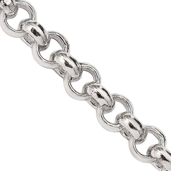 925 Sterling Silver 6.5mm Cable Rolo Link Chain Belcher Necklace