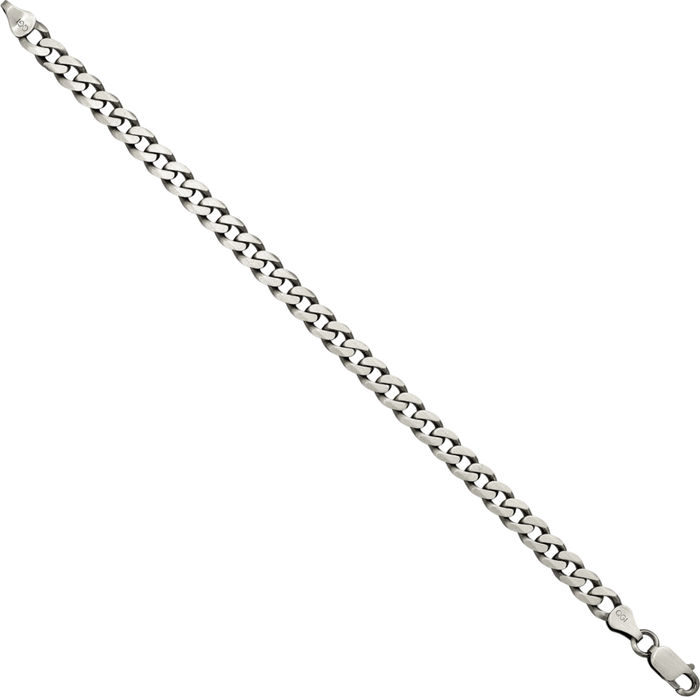 925 Sterling Silver Vintage 6.5mm Curb Link Chain Bracelet