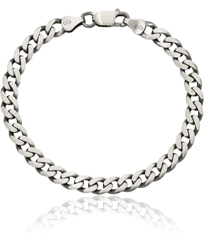 925 Sterling Silver Vintage 6.5mm Curb Link Chain Bracelet